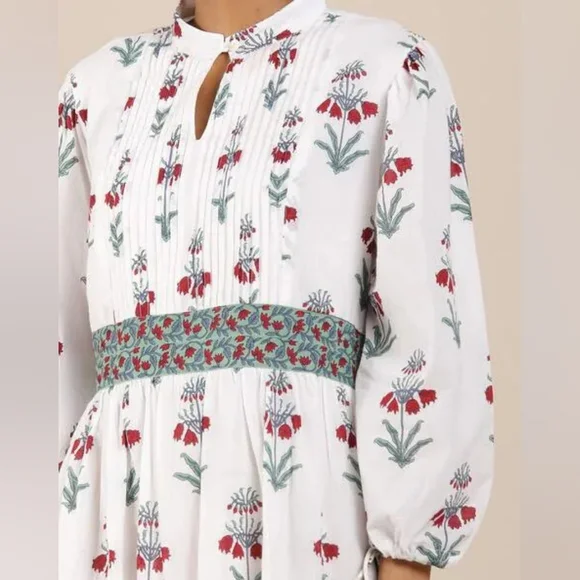 Inde Rooh Jaipuri Print Cotton A Line Maxi Dress Size Small - Picture 4 of 11